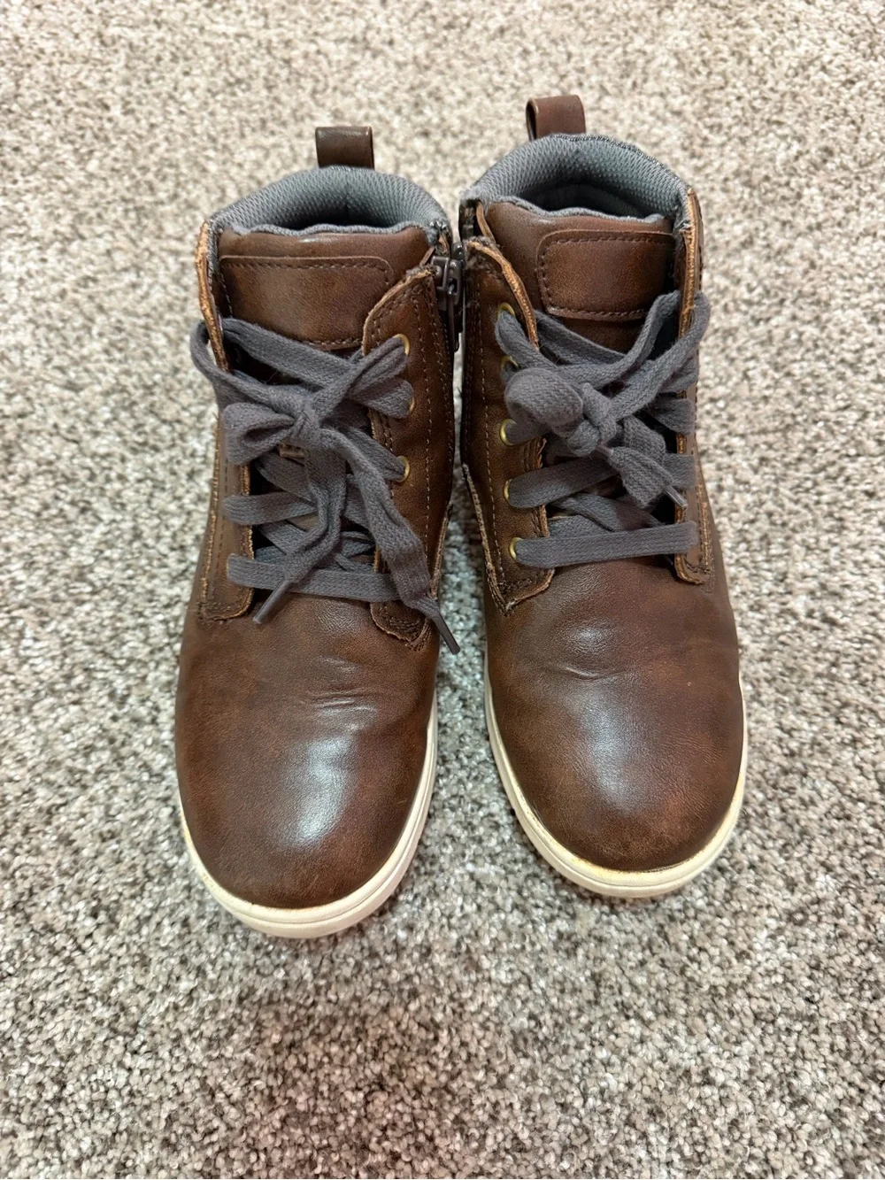 Boy size 3 Brown High-Top Casual Sneakers